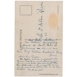 Albert Einstein Postcard With Self-portrait