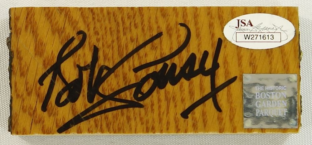 Bob Cousy Signed Boston Garden 4x2 Parquet Floor Piece Jsa