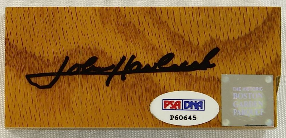 John Havlicek Signed Boston Garden 4x2 Parquet Floor Piece Psa