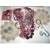 Image 1 : BAG OF ASSORTED VINTAGE JEWELRY INCLUDING 2 VINTAGE DOYLES/BROOCHES/RINGS/NECKLACES/EARRINGS & MORE!