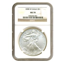 2008-W $1 Silver American Eagle MS70