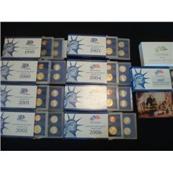 1999 - 2007 CLAD U.S. PROOF SETS LOT OF 9 SETS IN OGP AND WITH COA'S