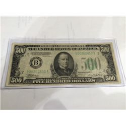 1934 $500 US FEDERAL RESERVE NOTE