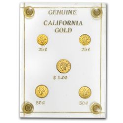 1853-1871 5 Piece California Fractional Gold Type Set AU-UNC