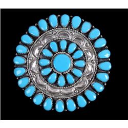 Navajo Silver & Turquoise Cluster Pendant This is