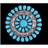 Image 1 : Navajo Silver & Turquoise Cluster Pendant This is