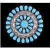 Image 9 : Navajo Silver & Turquoise Cluster Pendant This is