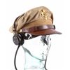 Image 2 : WWII Army Officer Peaked Visor Cap & Headset The l