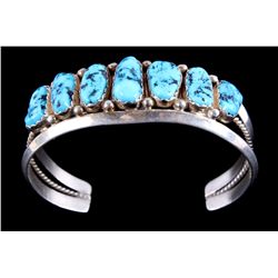 Navajo Turquoise & Sterling Bracelet by M. Spencer