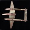 Image 7 : WWII Trench Art P38 Lighting Fighter Brass Bullets