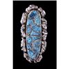 Image 1 : Navajo Pawn Spider Web Turquoise & Silver Ring Thi
