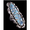 Image 9 : Navajo Pawn Spider Web Turquoise & Silver Ring Thi