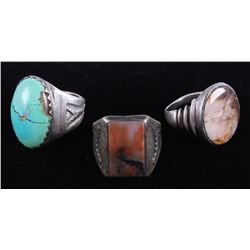 Navajo Pawn Men's Sterling Ring s 1930-1950 The lo