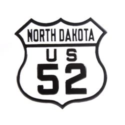 North Dakota US 52 Highway Embossed Sign This is a