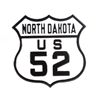 Image 1 : North Dakota US 52 Highway Embossed Sign This is a