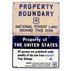 Image 1 : Forest Service Property Boundary Sign Collection T