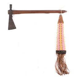 Plains Indian Pipe Tomahawk with Beaded Drop This