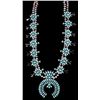 Image 1 : Navajo Turquoise & Silver Squash Blossom 1930 This