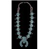 Image 2 : Navajo Turquoise & Silver Squash Blossom 1930 This