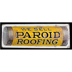 Paroid Roofing Embossed Sign circa 1900-1918 This