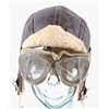 Image 2 : WWII USN Aviator Flight Helmet NAF-1092 & Goggles