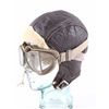 Image 3 : WWII USN Aviator Flight Helmet NAF-1092 & Goggles