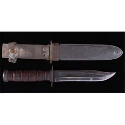 WWII USN MK2 Ka-Bar Paratrooper Fighting Knife Thi