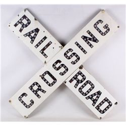 Early Railroad Crossing Porcelain Sign This is an