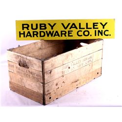 Ruby Valley Hardware Sign and Box This is a sign a