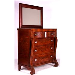 Antique Highboy Dresser with Mirror This is an ant