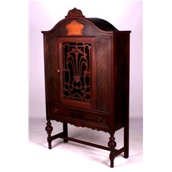 Antique 1920's Walnut China Cabinet This is a 1920