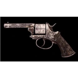 Belgian Pin Fire Engraved Revolver circa 1860 This