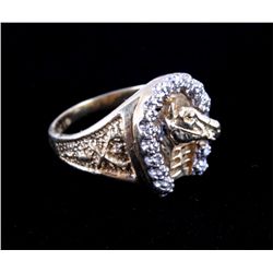 Antique 10K Gold Lucky Horse Ring This is a solid