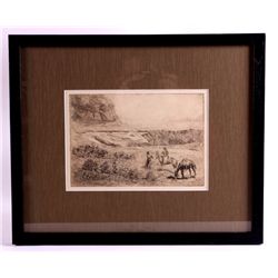 Edward Borein "Gossips" Etching This is an Edward