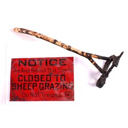 U.S. Forest Service Sign and Sheep Brand This is a