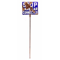 Stop Tank Car Connected Railroad Enamel Sign This