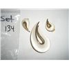 Image 1 : VINTAGE OLD *RARE* SET EARRINGS & BROOCH STAMPED *J.J.* WITH BEAUTIFUL DESIGN-CLIP STYLE EARRINGS!!