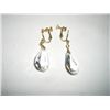 Image 1 : VINTAGE EARRINGS WITH CRYSTAL TEAR DROPS AND SCREW BACK STYLE!! EARRINGS CAME OUT OF SAFE!!