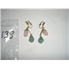 Image 1 : VINTAGE EARRINGS WITH CRYSTAL & GREEN STONES AND CLIP STYLE-VERY UNIQUE & NICE!! EARRINGS CAME OUT O