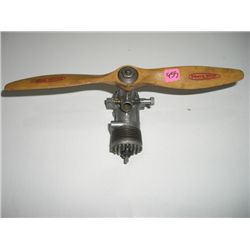 VINTAGE 1950'S *15 TORPEDO-MODEL 04050* MODEL AIRPLANE ENGINE W/WOODEN POWER PROP BOOK VALUE $225.00