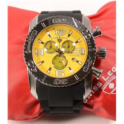 Swiss Legend SL-20067-07 Men Super Shield Yellow Dial Black Silicone