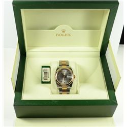 ROLEX MENS SS/18K ROSE GOLD PINK STICK DATEJUST OYSTER #116201