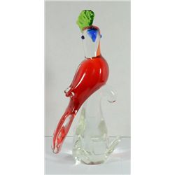 Parrot Art Glass Sculpture