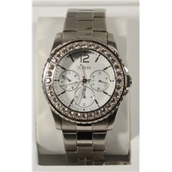 Guess U12614L1 Multi function Silver SS Quartz Ladies Boxed Watch Set.
