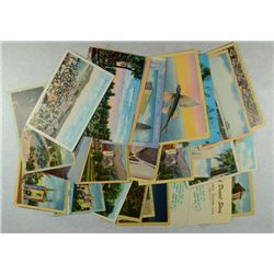 CALIFORNIA TRAVEL POST CARD LOT - 1920's - 1940's