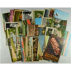 VINTAGE POST CARD LOT - 36 FLORIDA, 9 GEORGIA, 1 LOUISIANA, 9  NORTH CAROLINA,