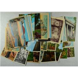 VINTAGE TRAVEL POST CARDS (59 TOTAL) 1920's - 1960's