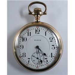 ELGIN FATHER TIME OPEN FACE POCKET WATCH, BEAUTIFUL, CIRCA 1912