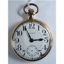 WALTHAM RIVERSIDE A.W.W.CO POCKET WATCH, OPEN FACE, RUNS, NICE