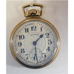 ILLINOIS BUNN SPECIAL OPEN FACE RAIL ROAD WATCH, RUNS!